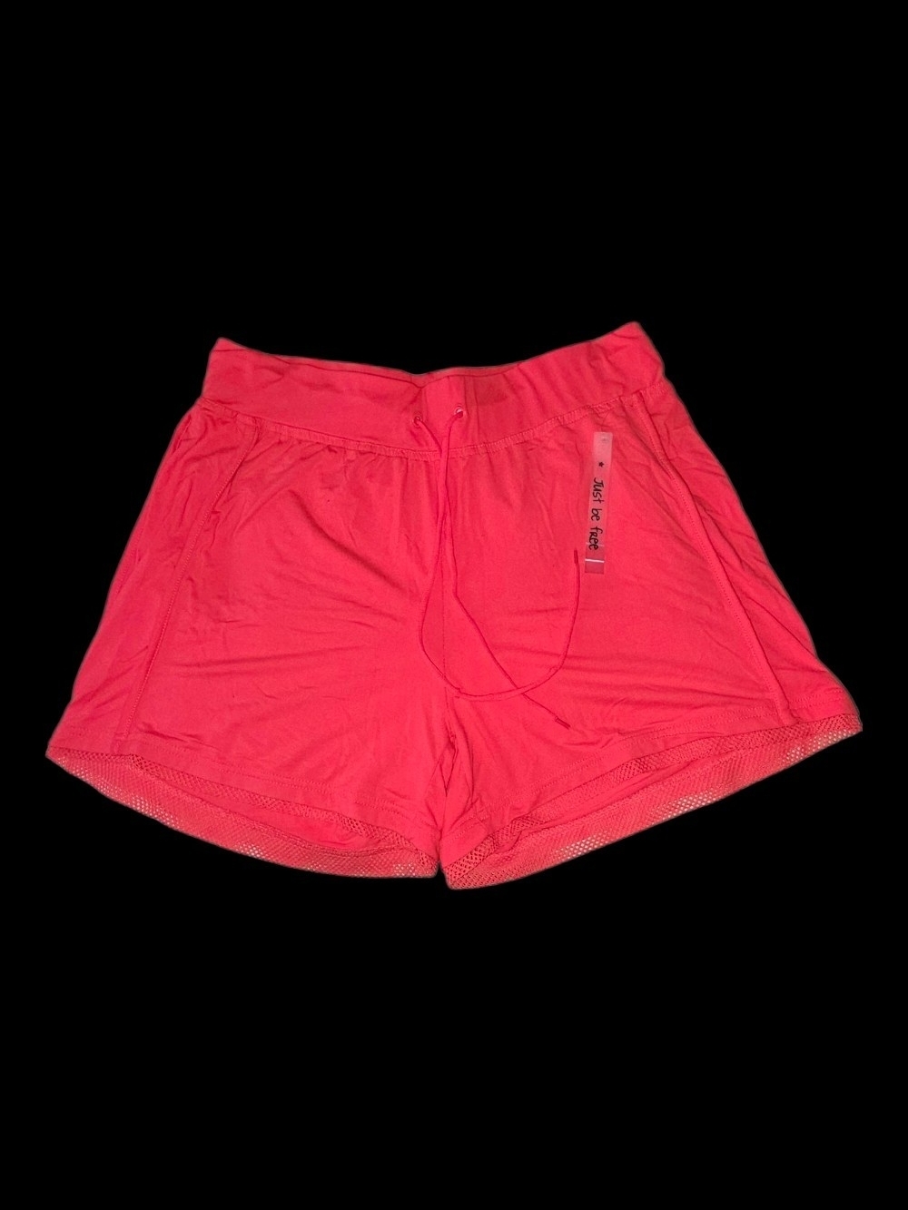 Just Be Free Coral Pink 2-in-1 Athletic Running Shorts - Size 1XL
